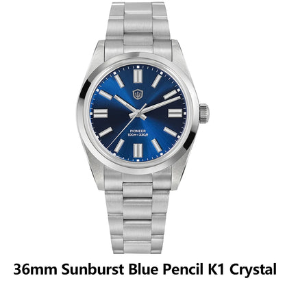 Watchdives WD1016 V3 Watch 37mm VH31 Sweep Quartz Movemet Stainless Steel Watch Waterproof Luminous Sapphire Men Wristwatch