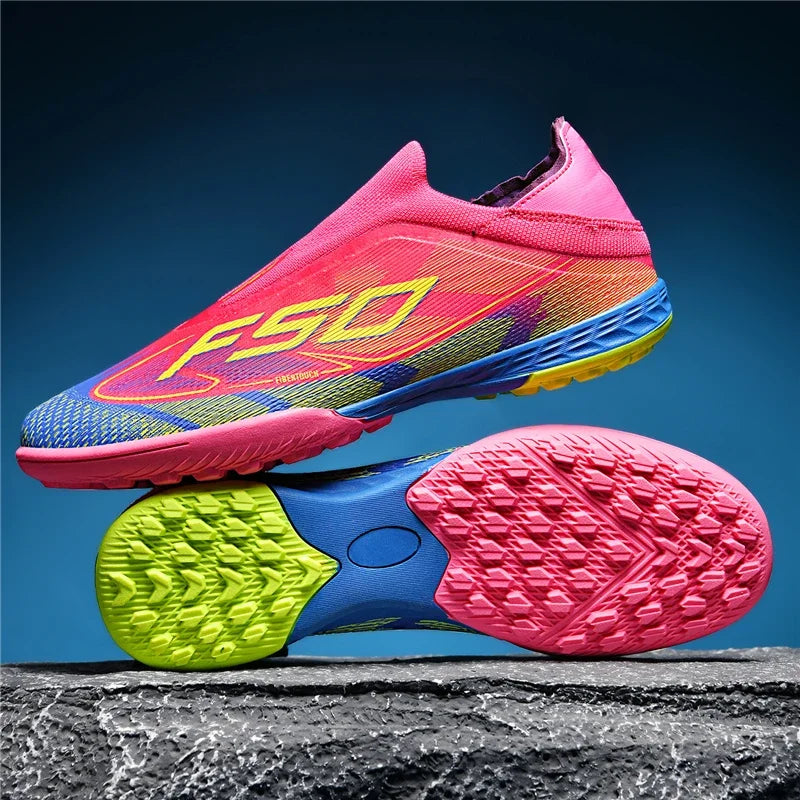 Nouvelles chaussures de football pour hommes, chaussures de match en extérieur, baskets de soccer, chaussures montantes de haute qualité, crampons antidérapants pour futsal et terrain synthétique, meilleures ventes