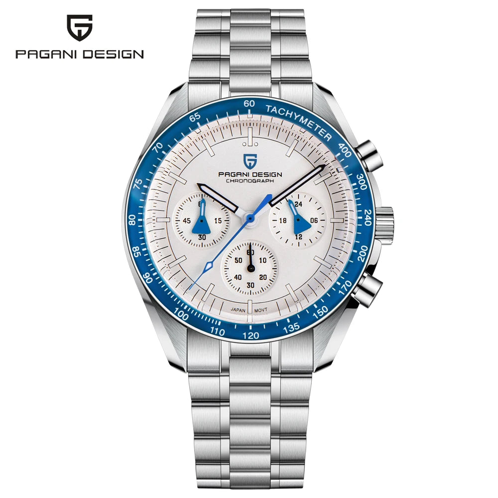 PAGANI DESIGN Moon sat – luksuzni kvarcni kronograf za muškarce, sportski stil, safirno staklo s antirefleksivnim premazom, luminescentni prikaz