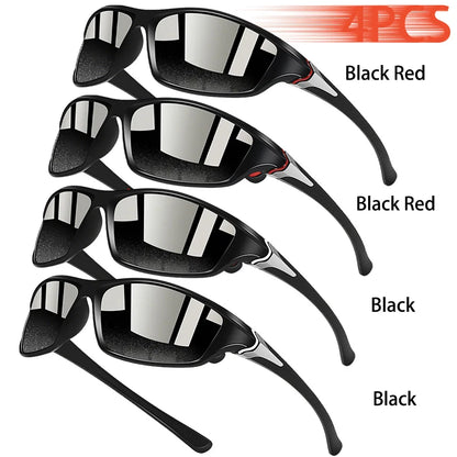 4PCS Fashion Classic Vintage Sports Sunglasses Protection Cycling Fishing Running Mountaineering Driving Sun Glasses