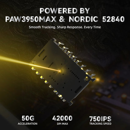 ATTACK SHARK R11 ULTRA trådløs gamingmus i kulfiber, 8000Hz, PAW3950MAX, 42000DPI, letvægtsdesign på 49g, 20000FPS, Nordic 52840