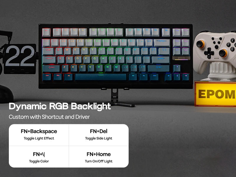 EPOMAKER G84 HE 75% ANSI US Layout Gasket Wired/BT/2.4Ghz Wireless Hall Effect Magnetic Mechanical Keyboard 8K Polling & 8000mAh