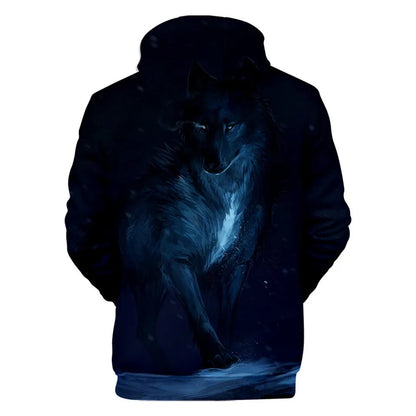 Cool Space Galaxy Wolf Hoodie Hoodies Men Bright Wolf Fashion Handsome Wolf Hoddies Spring Autumn Pullovers Sweatshirts Sweat