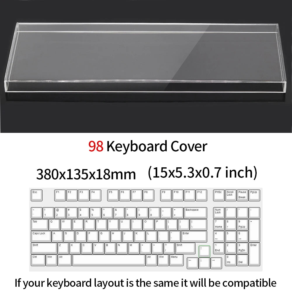 Acrylic Keyboard Clear Protector Case Mechanical Keyboard Dust Cover For 60/61/64 96 98104/108 Key Mouse Cover Keyboard Cover