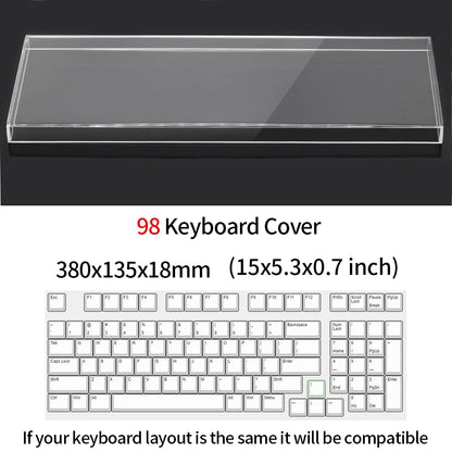 Acrylic Keyboard Clear Protector Case Mechanical Keyboard Dust Cover For 60/61/64 96 98104/108 Key Mouse Cover Keyboard Cover