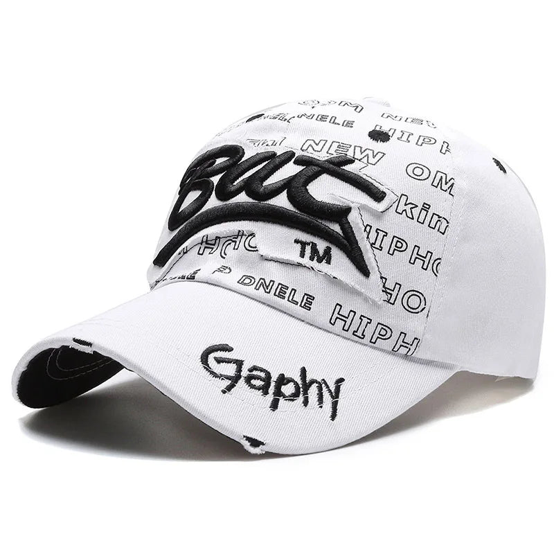 Hat Men'S Hip Hop Baseball Cap Korean Version Ins Tide Brand Summer Letter Embroidered Cap, Sun Protection Hat