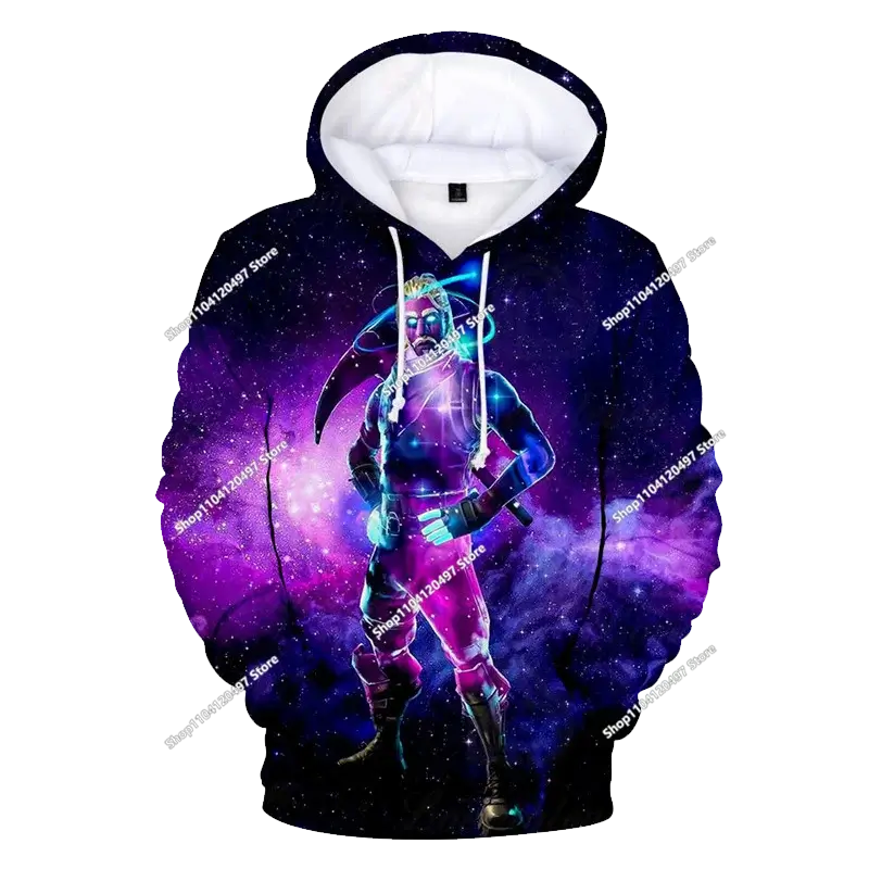 Felpa con cappuccio Fortnite Anime per bambini e uomo, streetwear hip-hop, sportswear casual, vestibilità ampia, moda outdoor