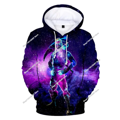 Felpa con cappuccio Fortnite Anime per bambini e uomo, streetwear hip-hop, sportswear casual, vestibilità ampia, moda outdoor
