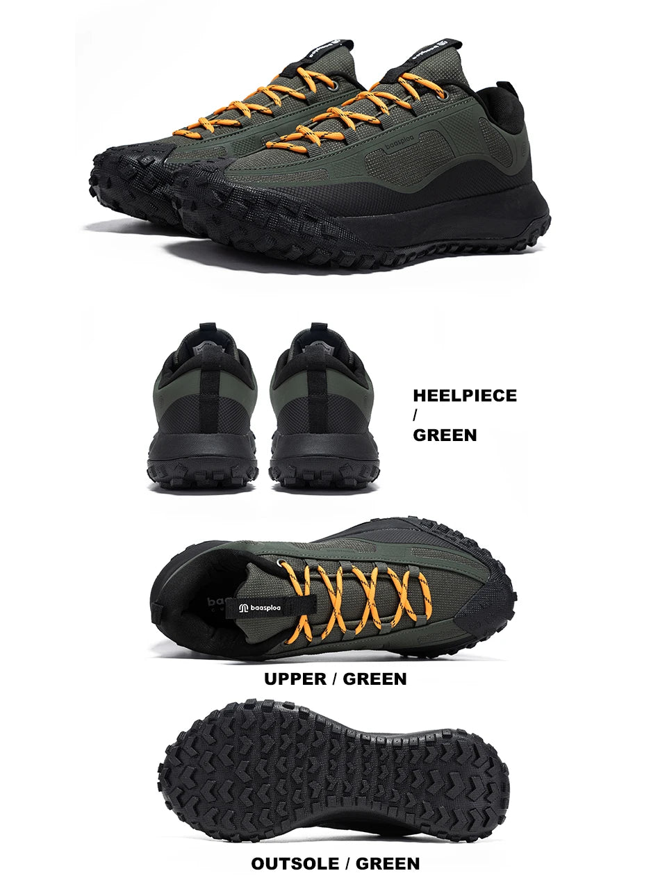 Baasploa Men Hiking Shoes High Quality Comfort Soft Waterproof Male Trekking Sneakers Resistant Non-slip Outdoor Climbing Shoes