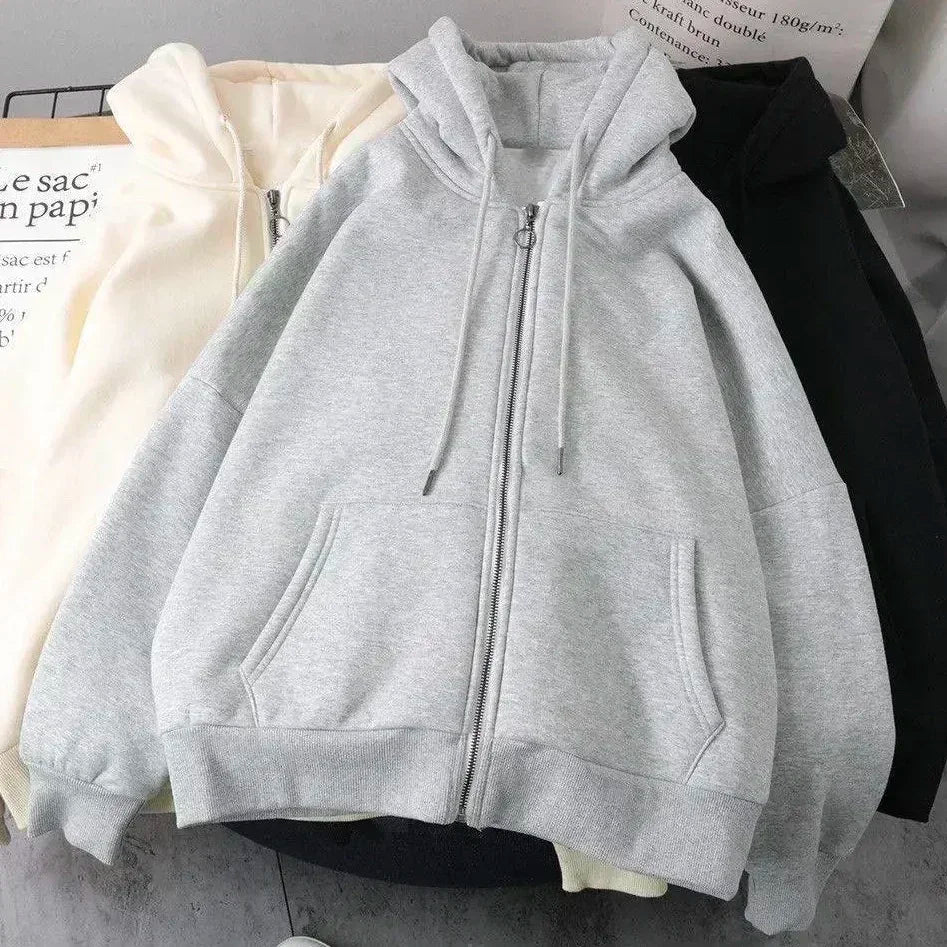 2026 New American Fashion Trend Goth Printed Zipper Hoodie Women Street Hip Hop Punk Rock Sweatshirt Unisex Casual Loose Hoodie