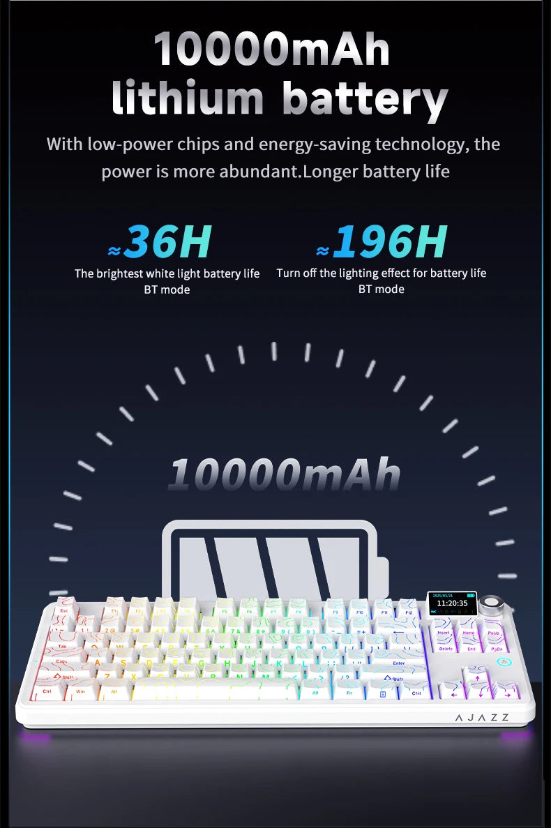 Ajazz AK870 V2 Gaming Mechanical Keyboard Is A Hot-Swaddable RGB Wired Gaming Keyboard Suitable For Various Scenarios On Laptops