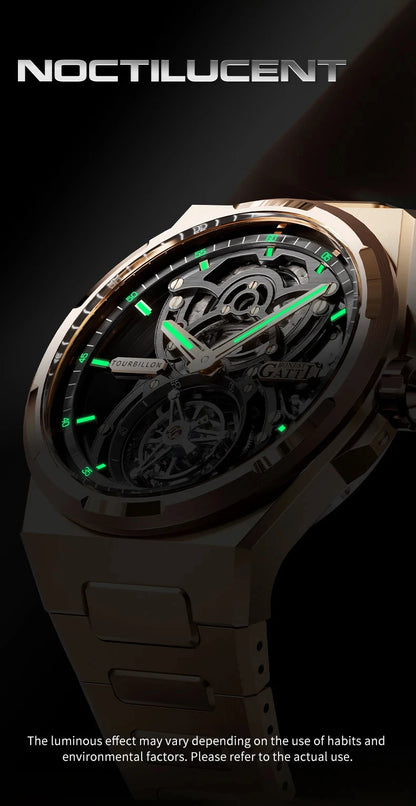 BONEST GATTI Brand BG7004 Mechanical Wristwatches Automatic Movement Luxury Sapphire Watches Skeleton Watches For Men