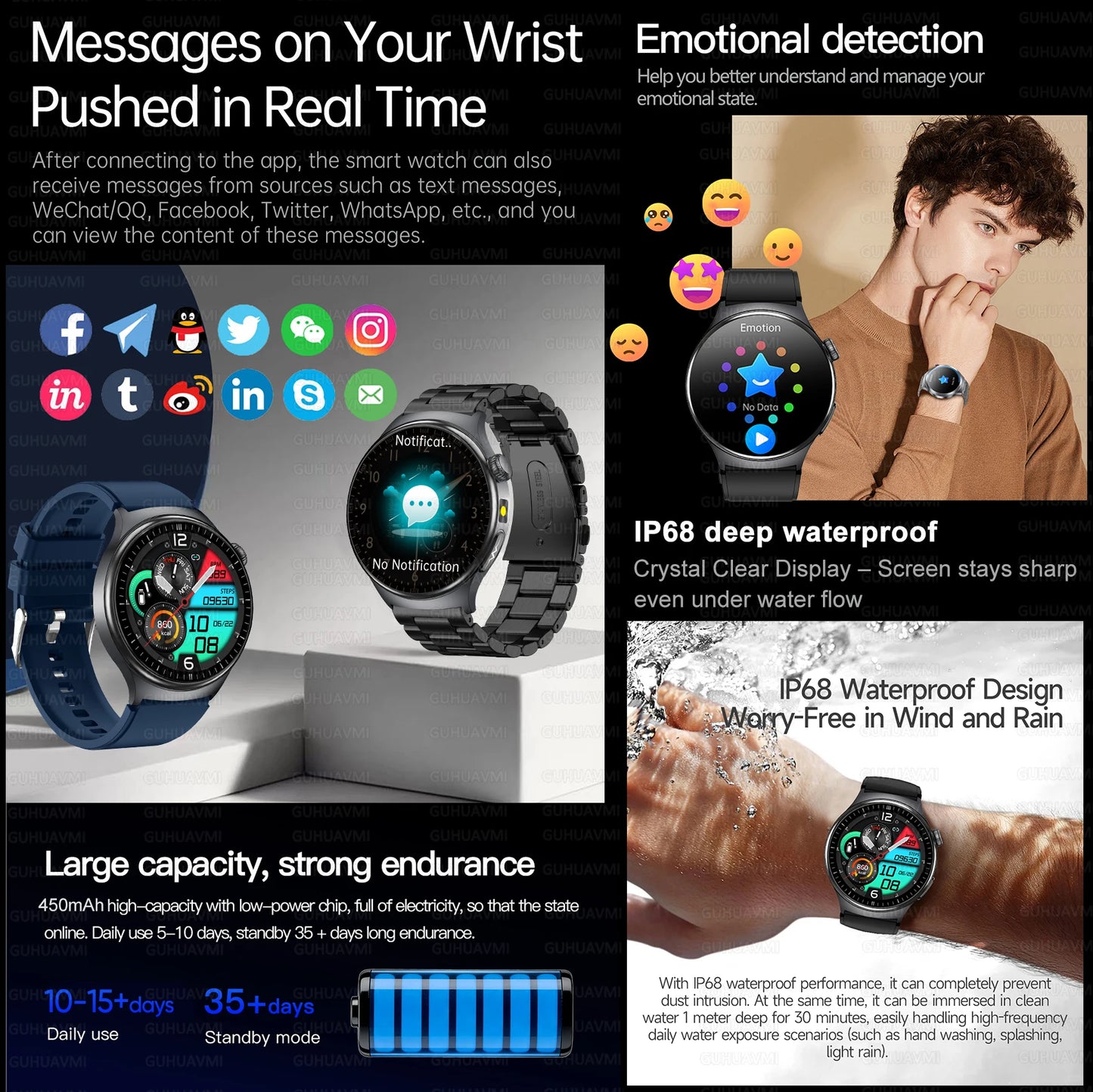 2026New AI-Diagnosis Care Smartwatch ECG+PPG Accurate Uric Acid Blood Pressure Body Fat Five organ Fitness Waterproof Smartwatch
