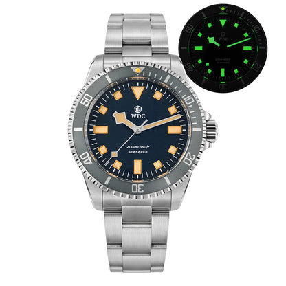 Watchdives WD5513Q 40mm Quartz Diver Watch VH31 Sweep Second Sapphire 200m Waterproof Steel Bracelet BGW9 Lume Mens Watch