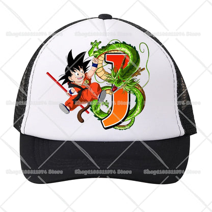 Dragons Ball Mesh Baseball Caps Cartoon Son Goku Letter Adult Kids Sports Hats Anime Summer Outdoor Sunshade Peaked Cap Gift New