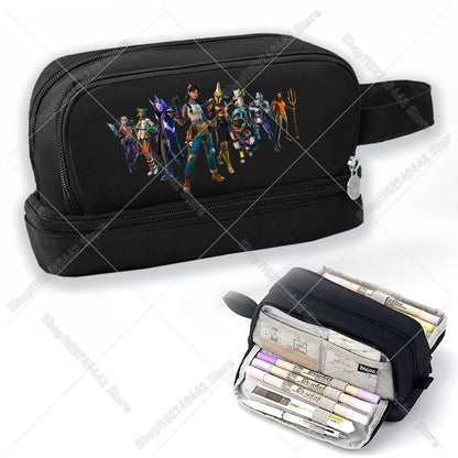 Game Anime Fortnites Student Pencil Case Cute Boy Girl Pencil Bag High-capacity Pencilcase Nylon Pen Case School Kids Stationery