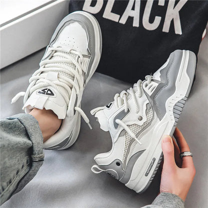 New Mesh Men's Casual Sneakers Comfortable Male Running Shoes for Men Lace-up Platform Skateboard Shoes Student Sports Sneakers