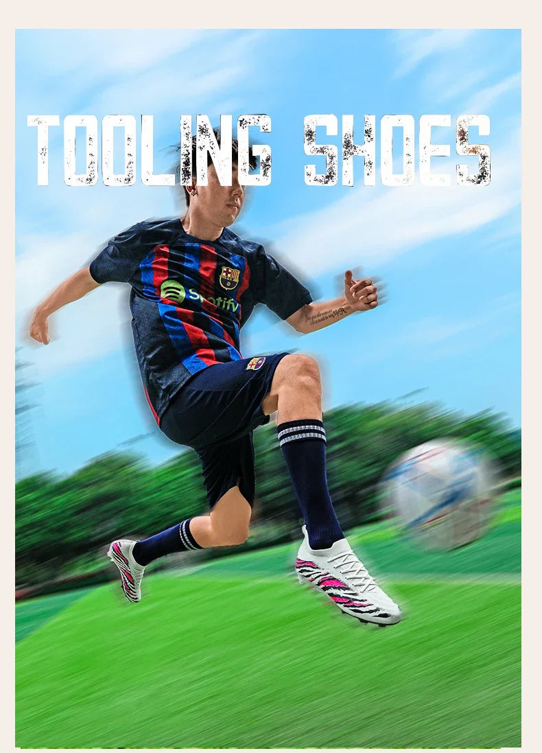 Botas de fútbol para hombre, deportivas, ultraligeras y antideslizantes, para exterior, tacos de adulto para partido, unisex, cómodas para césped, alta calidad