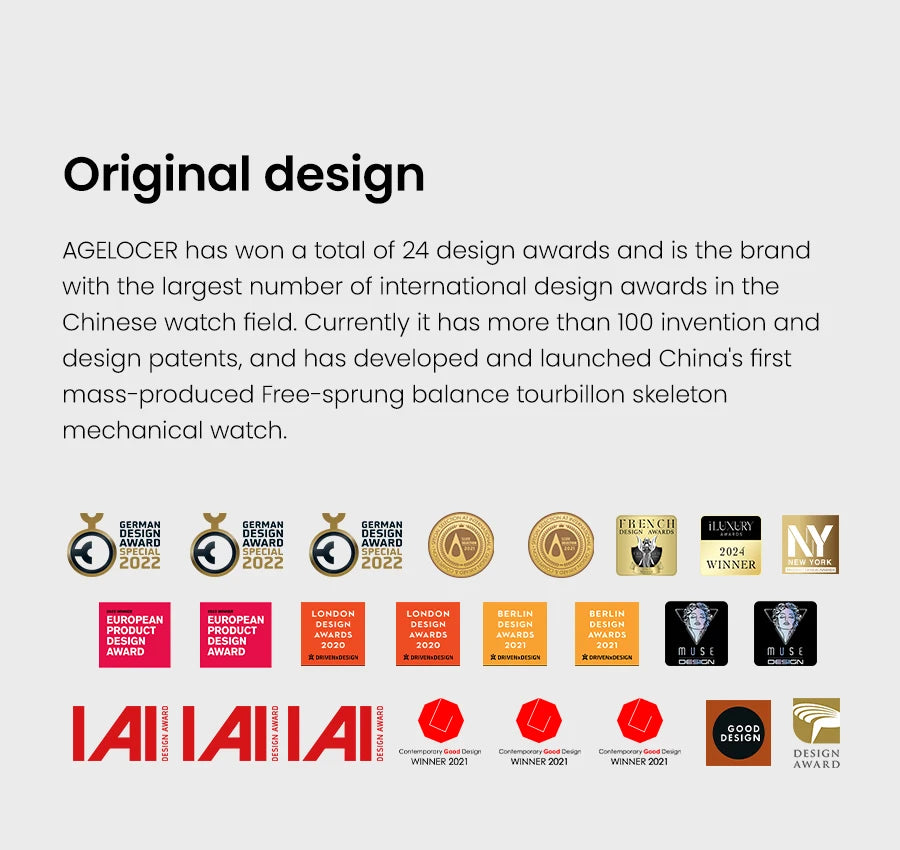 AGELOCER Original Astronomer Watch Men's Business Luxury Gold Watch Automatic Mechanical Moon Phase Watch Birthday Gift for Men