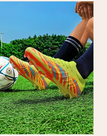 Nuevos zapatos de fútbol unisex para hombre, tacos de fútbol para adultos, ultraligeros, para exterior, deportivos, antideslizantes, cómodos, para césped, de alta calidad