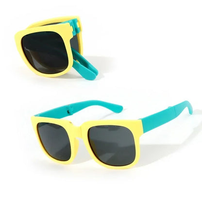 Fashion Kids Folding Sunglassess New Ultralight Candy Color Children Sun Glasses Portable Square Frame Eyewear for Girls Boy