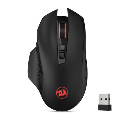 Redragon M656 Gainer Ασύρματο Gaming Ποντίκι, 4000 DPI 2.4Ghz Ασύρματο Ποντίκι Gamer με 5 Επίπεδα DPI, 7 Κουμπιά Macro, Κόκκινος Φωτισμός LED