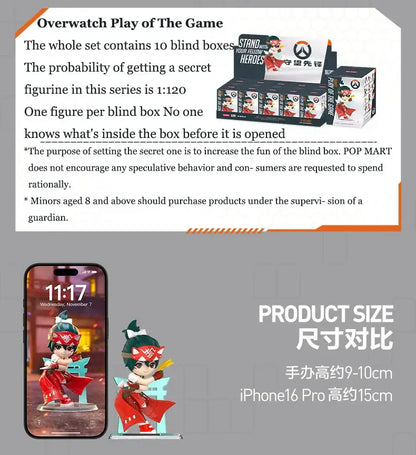 POP MART Overwatch Play of The Game Series Blind Box Mystery Box Toys Kawaii Ornaments Figurines Home Decor Desktop Model Dolls