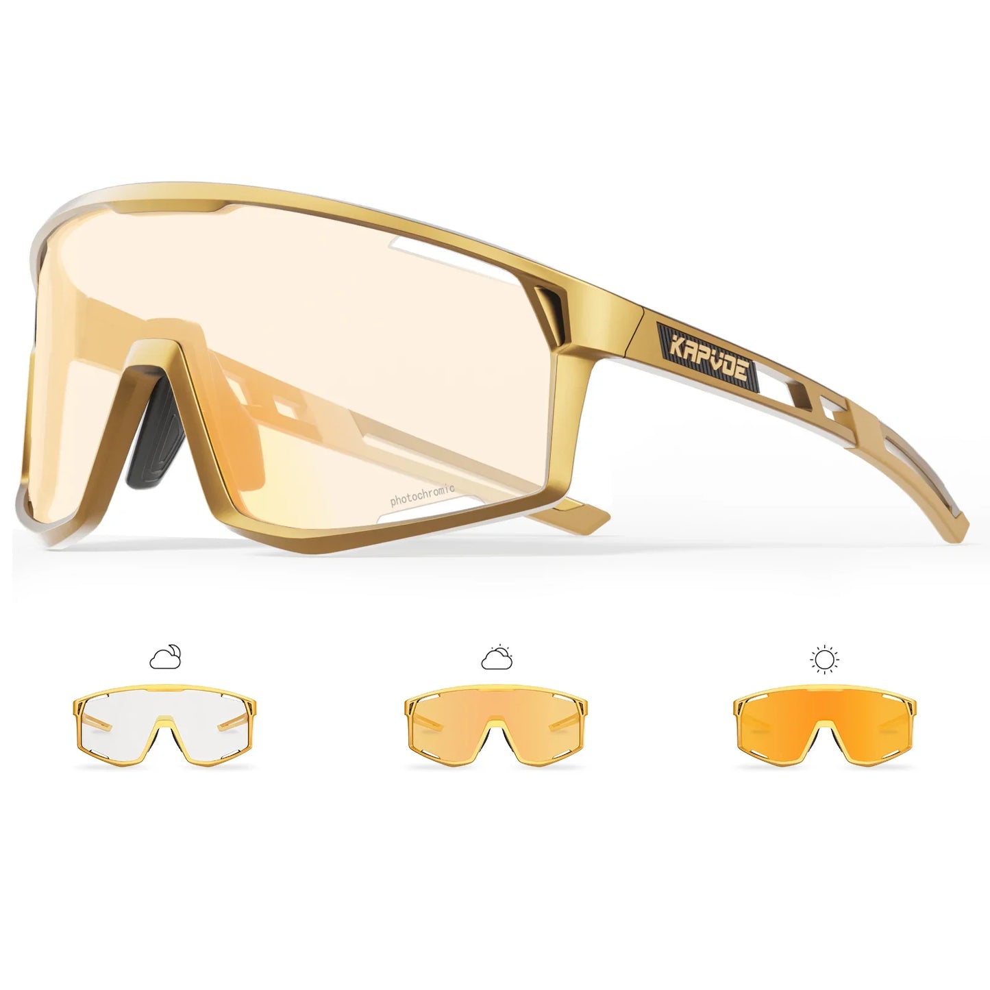 KAPVOE Men Women Road Bike UV400 Goggles Mountain Sports Eyewear Outdoor Photochromic Cycling Sunglasses Bicycle Cycling Glasses