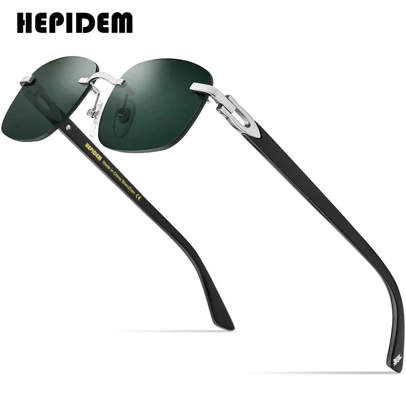 HEPIDEM Buffalo Horn Glasses Men Famous Brand Design Rimless Sunglasses Women Luxury Eyewear Horn-Rim Frameless Buffs Eyeglasses