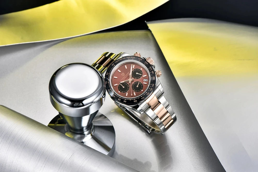 Chronographenuhr für Herren von PAGANI DESIGN – Luxuriöse Quarz-Armbanduhr, leuchtend und wasserdicht.