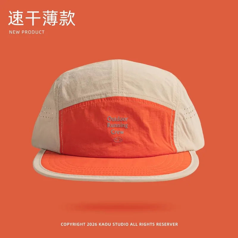 Outdoor Camping Sunscreen Quick-drying Color Matching Baseball Caps Women Summer Light and Breathable Retro 5-panel Men's Hat