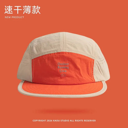 Outdoor Camping Sunscreen Quick-drying Color Matching Baseball Caps Women Summer Light and Breathable Retro 5-panel Men's Hat