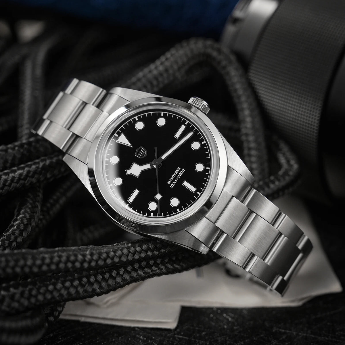 Watchdives WD1016 V3 Quartz Watch 37mm Stainless Steel Case Sapphire Vintage Watch  VH31 Sweep Movemet 100m Waterproof Men Watch