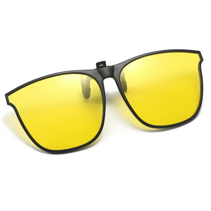 Polarized Clip On Sunglasses Men Women Car Driver Goggles Night Vision Eyewear Anti Glare Vintage Square Sun Glasses