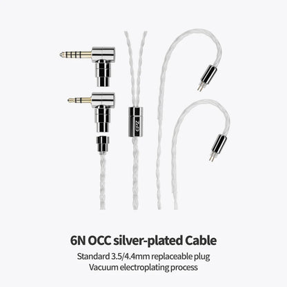 EPZ P50 1DD+2BA+2Planar Hybrid Drivers HiFi IEM 3.5/4.4 L-Shaped Replaceable Plug 6N Single Crystal Copper Silver-Plated Cable