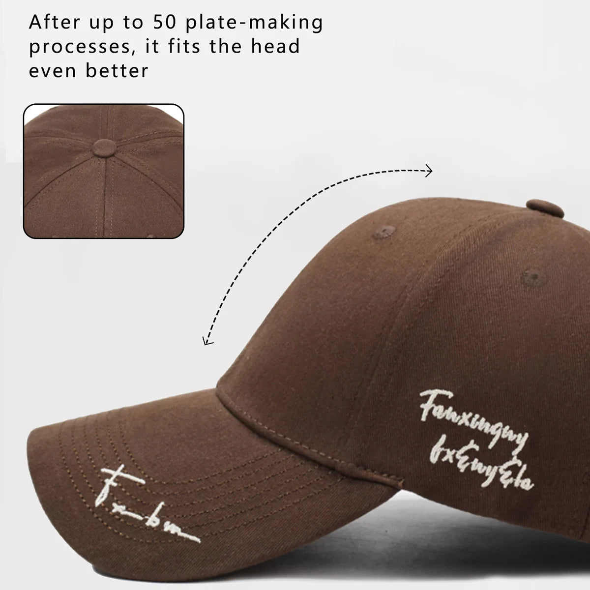 Deep-Top Large-Brim Baseball Cap for Women, 2026 New Style, Face-Slimming, Wide Brim, Summer Sun Protection Hat, Embroidered Letters, Fashionable for Men