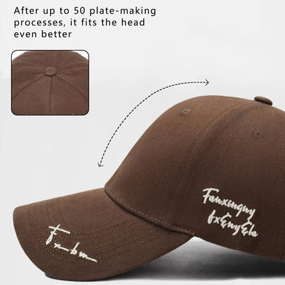 Deep-Top Large-Brim Baseball Cap for Women, 2026 New Style, Face-Slimming, Wide Brim, Summer Sun Protection Hat, Embroidered Letters, Fashionable for Men