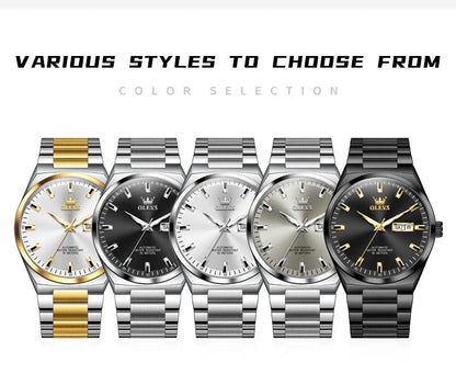 OLEVS Wristwatches Silver Gray Dial Automatic Mechanic Wrist Watch for Men Casual Sports Clock with Luminous relogios masculino