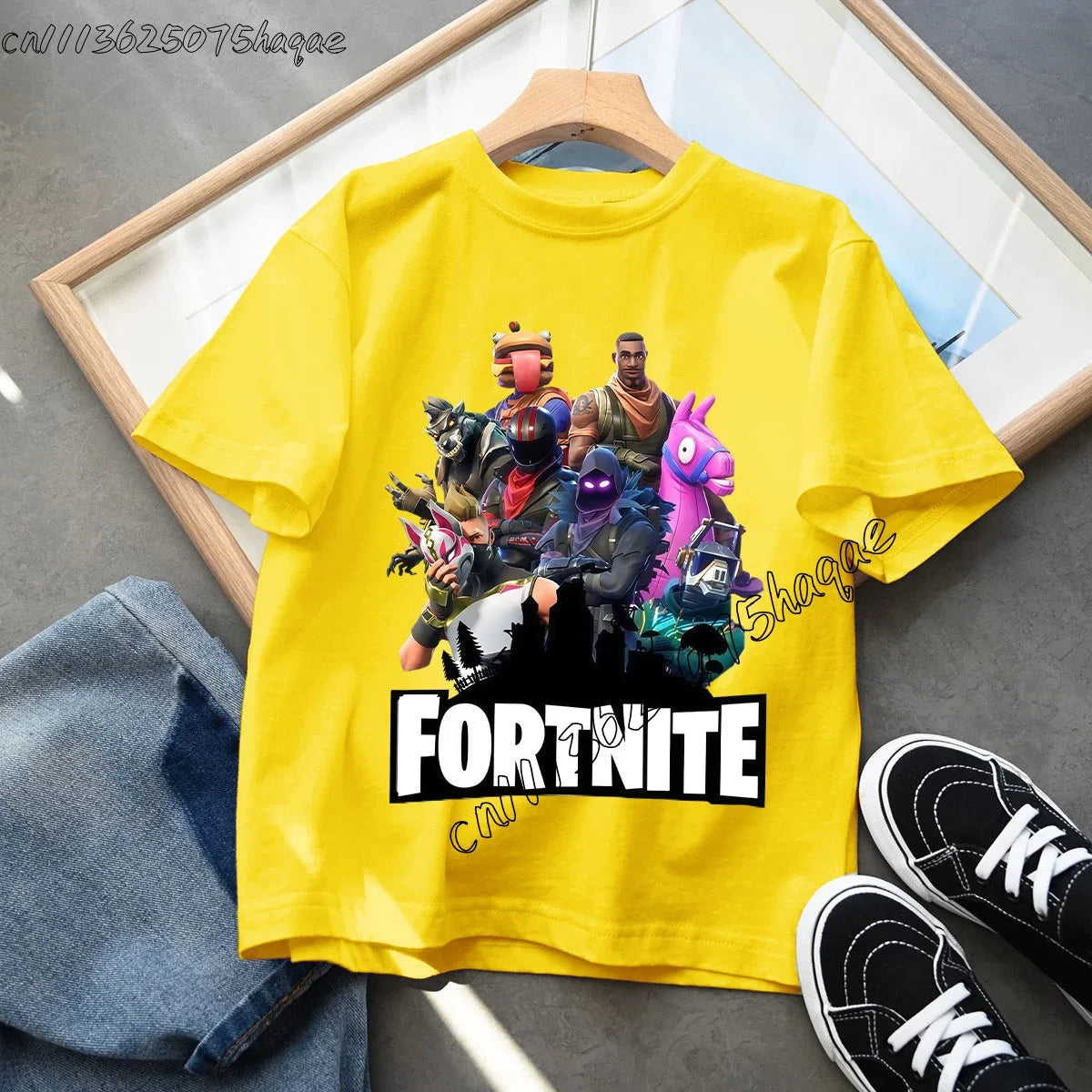 Summer Game Fortnited T-shirt Bottle Royale Birthday Tops Party Wear Boys Tee Fortnight Short Sleeve Cotton Kids Clothes