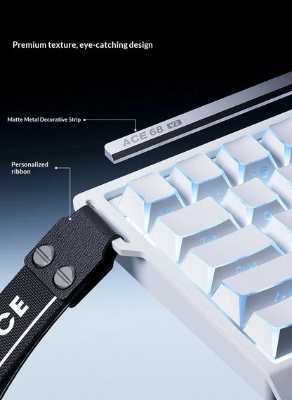 MCHOSE ACE 60 Pro ACE68 V2 Customized Magnetic Axis Gaming Mechanical Keyboard Wired Hot Swap 0.08ms 0.001mmRT 8KHz 256K SOCD/RS