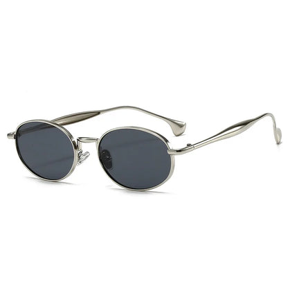 Metal Oval Lens Sunglasses UV Protection Retro Small Frame Sun Glasses Classic Brand Designer Eyepiece for Women Men