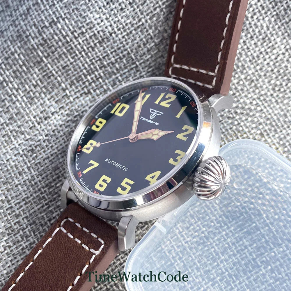 Tandorio 47mm NH35 Diver Men's Automatic Watch CUSN8 Solid Bronze or 316L Steel Case 10ATM Sapphire Crystal Black Dial