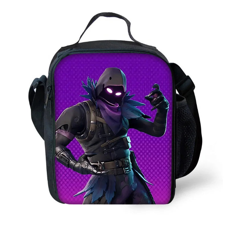 Trendiger Gaming-Schulrucksack für Kinder mit Lunchbags, Design-F-FortniteS Federmäppchen, Schultaschen für Jungen und Mädchen, ideales Geschenk