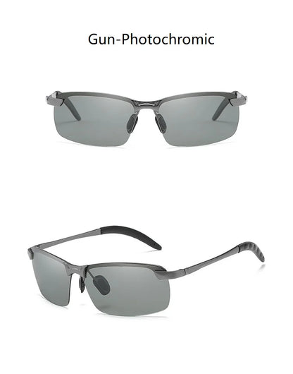 Men Photochromic Polarized Sunglasses Driving Fishing Chameleon Glasses Change Color Sun Glasses Day Night Vision Eyewear