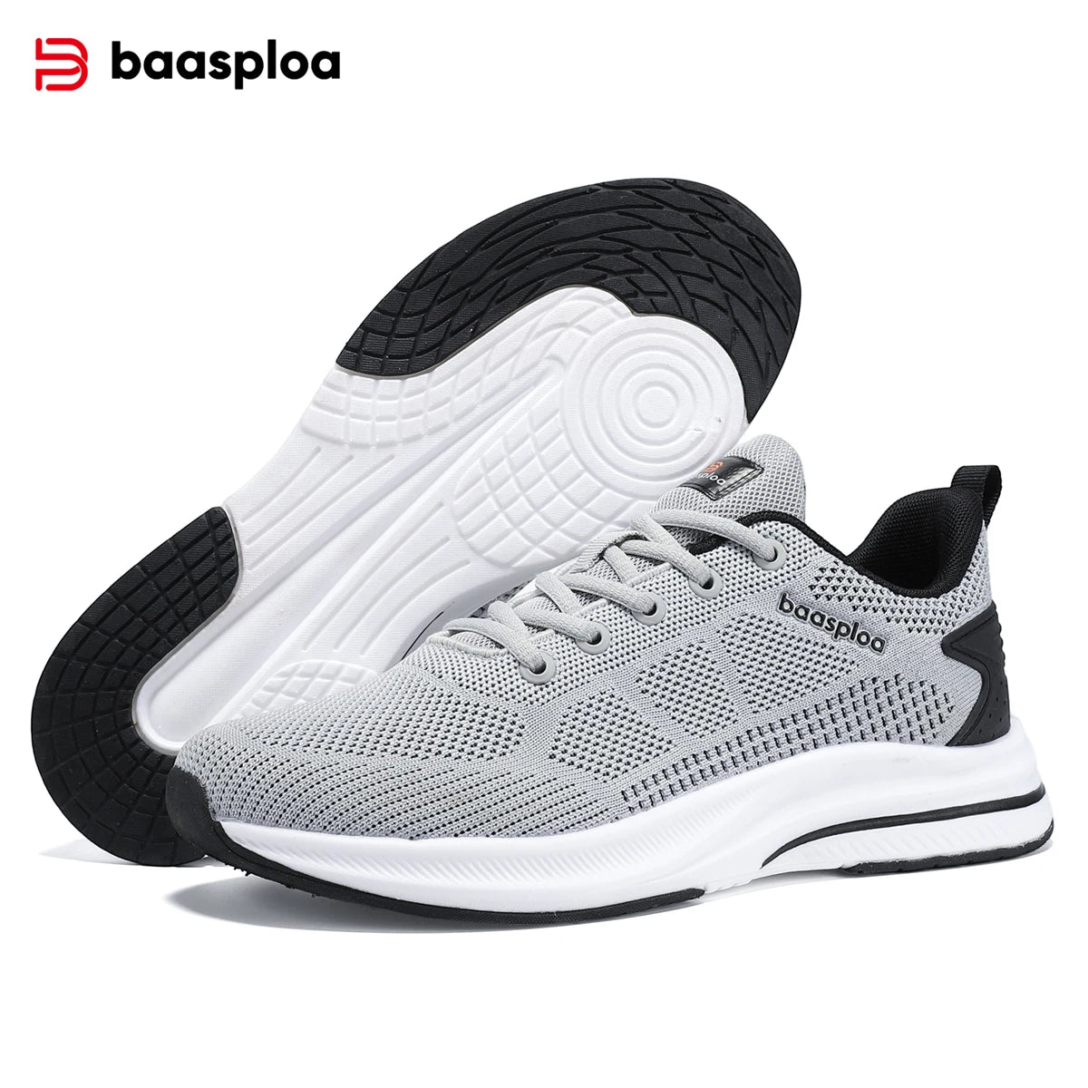 Baasploa Running Shoes Men's New Casual Lightweight Designer Mesh Sneakers Male Outdoor Breathable Lace-Up Sports Walking Shoes