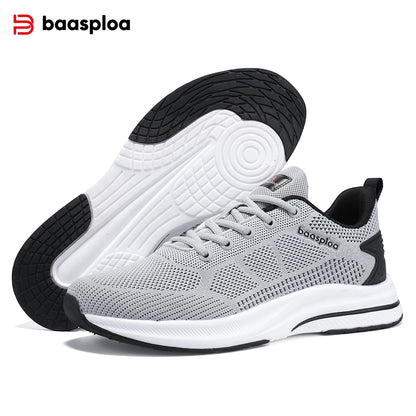 Baasploa Running Shoes Men's New Casual Lightweight Designer Mesh Sneakers Male Outdoor Breathable Lace-Up Sports Walking Shoes