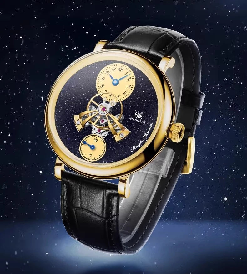 Shanghai The Bund Sky Dome Series Men's Mechanical Watch 42mm Center Flywheel Automatic Watch Limited Edition Brand Watches 865