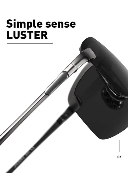 Classic Metal Men Polarized Sunglasses Fashion Driving Fishing Half Frame Retro Sun Glasses Luxury Brand Designer Eyewear UV400