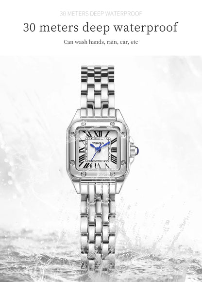 YASHIDUN Fashion Women Watch Stainless Steel Luxury Ladies Quartz Watches Business Female Clock Bracelet Wristwatch Women Gift