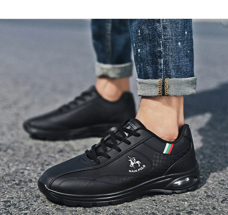 2026 New Men's Running Shoes Sporty Casual Travel Trendy Air-Cushioned White Sneakers Lightweight Shock-Absorbing Youth Footwear
